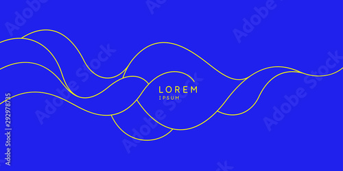Bright poster with dynamic waves. Vector illustration. Abstract background.