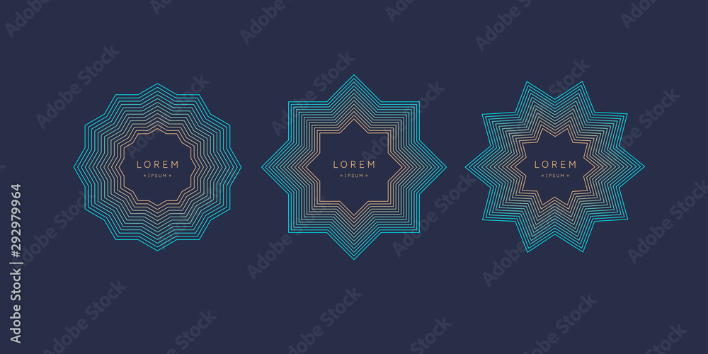 Stylish geometric emblem and template for text placement. Vector illustration. Stylish geometric emblem and template for text placement. Vector illustration.