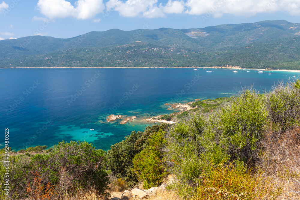 Cupabia beach. Coastal landscape, Corsica