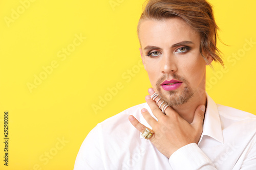 Portrait of young transgend...