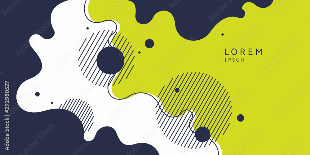 Obraz premium Trendy abstract background. Composition of amorphous forms and lines.