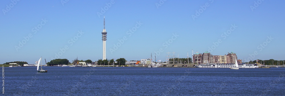 Panoramic view of Lelystad Haven.