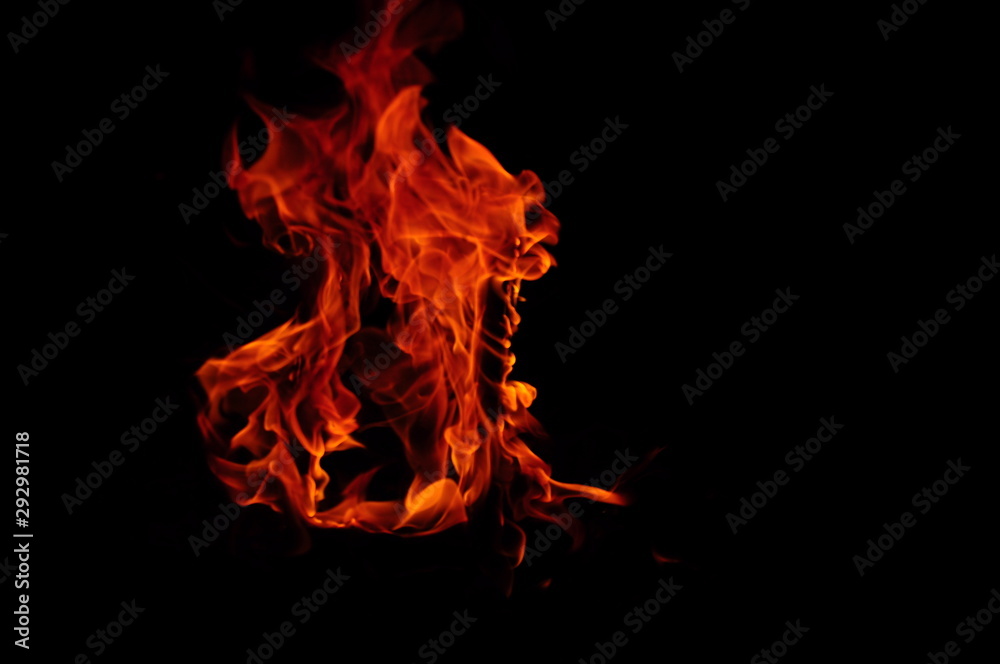 Fototapeta premium fire on black background
