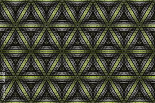 Optical illusion of volume and movement of geometric shapes. Abstract seamless pattern.
