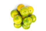 Top view Group of citrus on white isolated background