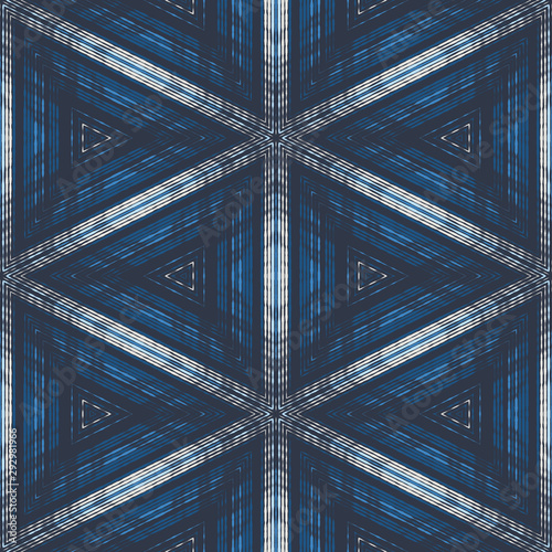 Optical illusion of volume and movement of geometric shapes. Abstract seamless pattern.