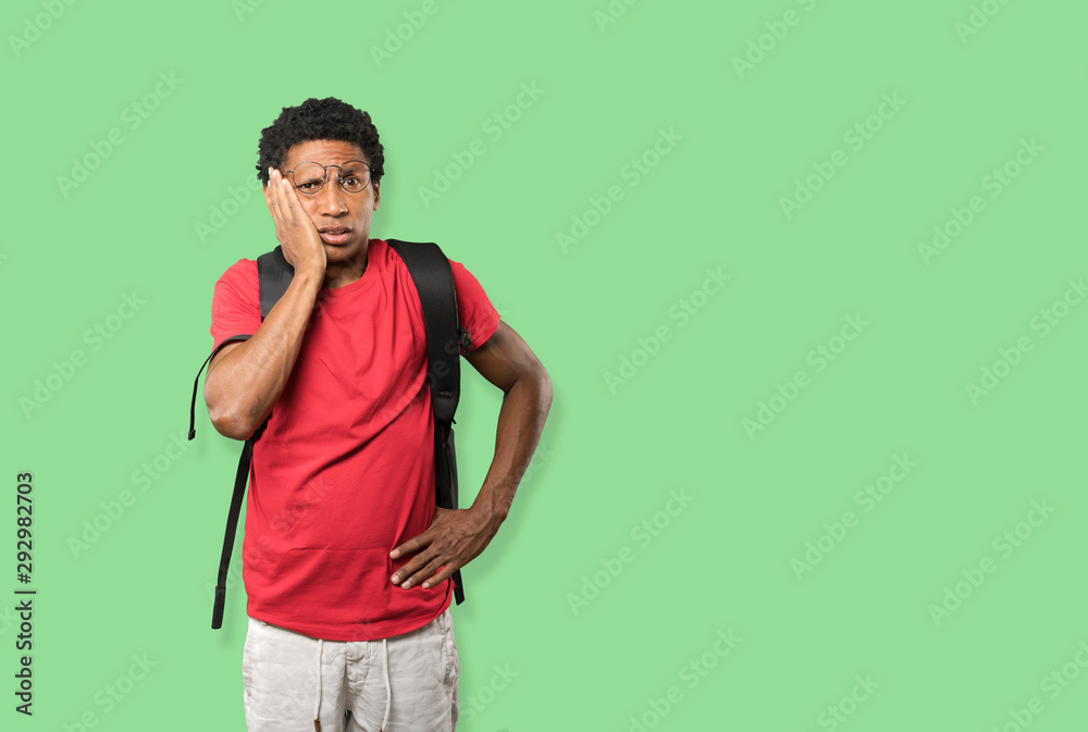 Concerned young man posing Concerned young man posing