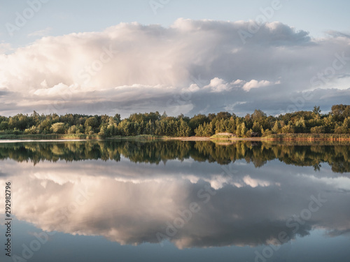 landscape with lake and clouds
