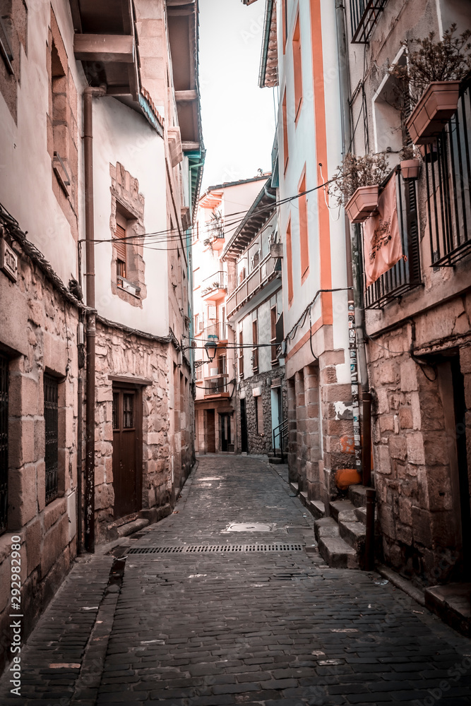 Pasaia San Juan, Gipuzkoa / Spain »; September 22, 2019: Walking through the streets in the historic center of San Juan is most recommended