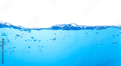 Water splash with bubbles of air, isolated on the white background.