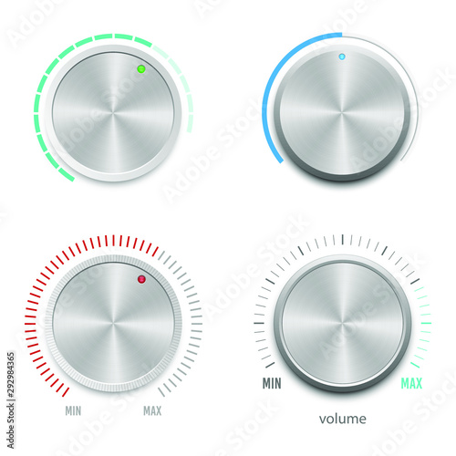 Metallic volume button vector design illustration