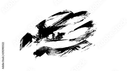 Grunge brush stroke. Abstract hand - painted element. Underline and border design. Seamless looping background. 4K