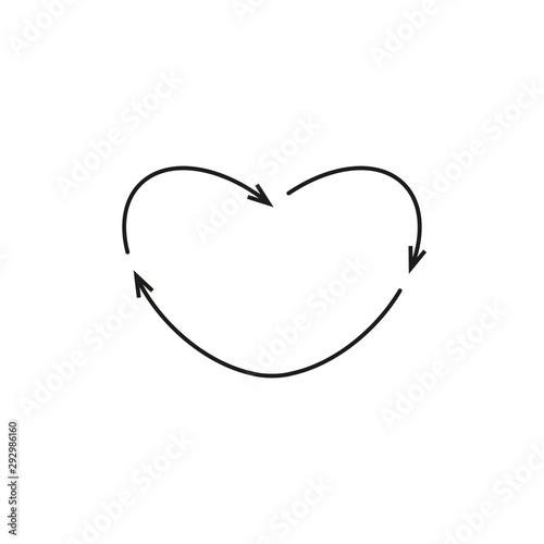 Heart with arrows on outlin...