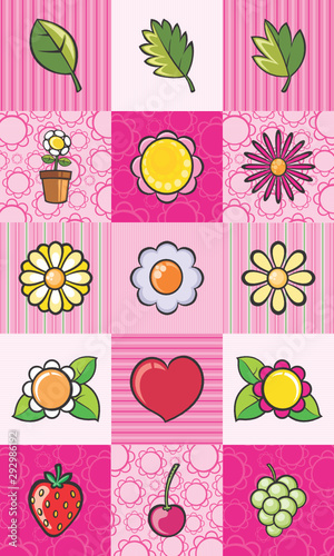 Flores, frutas e texturas