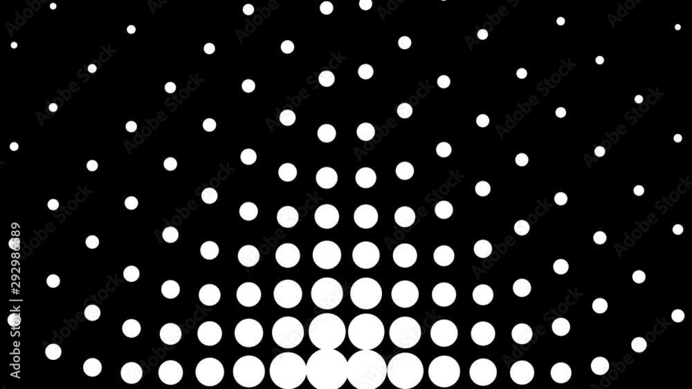 Transition Masks With a Moving Dots Pattern. 14 Versions of Modern Luma Mattes or Alpha Channels. Transition Black and White Masks Templates in 4K for Editing Footages.