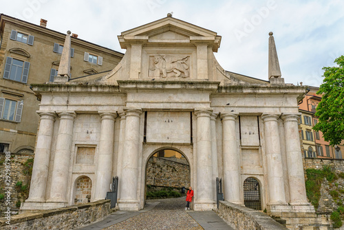 ITALY, BERGAMO: Medieval San Giacomo Gate Old Town in Bergamo