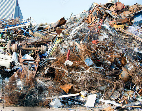 scrap metal at recycling yard