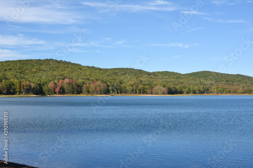 Laurel Bed Lake in Southwest Virginia. Taking in the early autumn season. photo