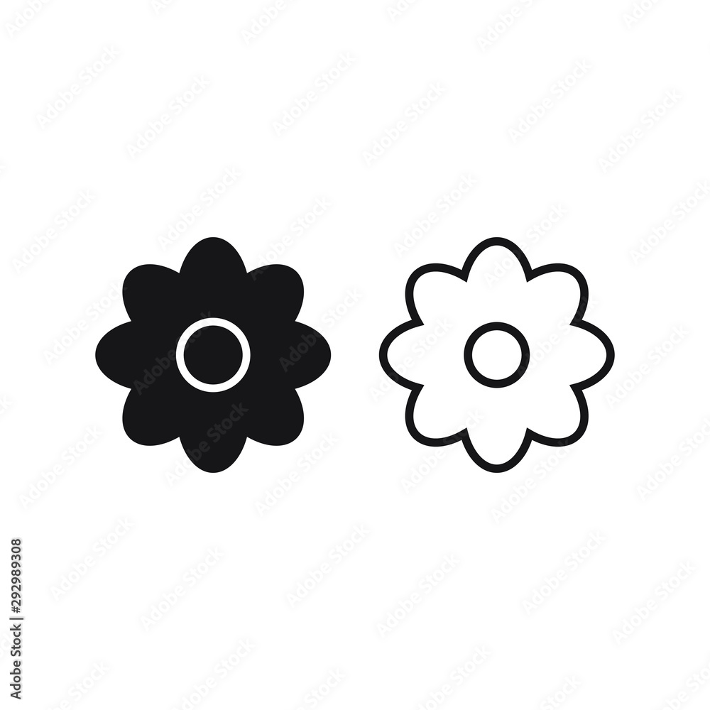 Flowers icon vector lines and filled. Vector illustration