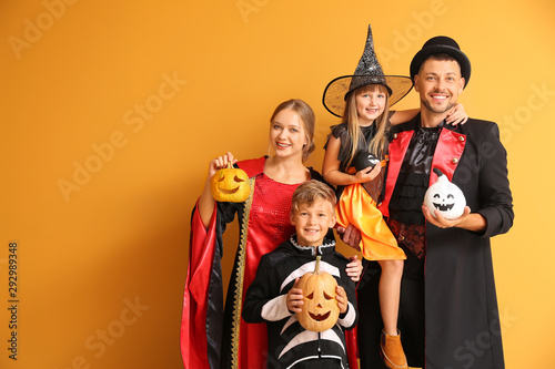 Family in Halloween costume...