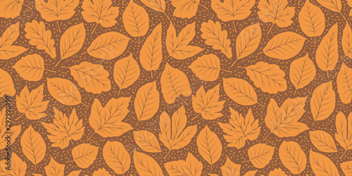 Leaf fall seamless background. Autumn pattern. Vector illustration