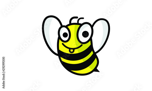Cartoon Bee logo design template, honey logo design