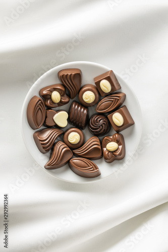 Various chocolate pralines