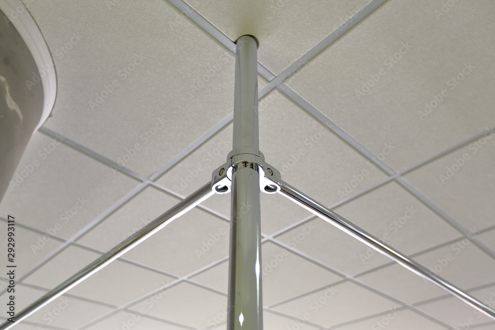 Steel chrome tubes in the decoration of modern room Steel chrome tubes in the decoration of modern room