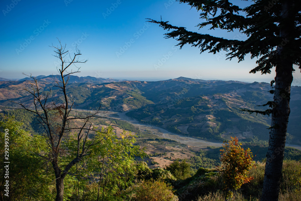 Panoramic View of the Mountains in Basilicata from Castroregio