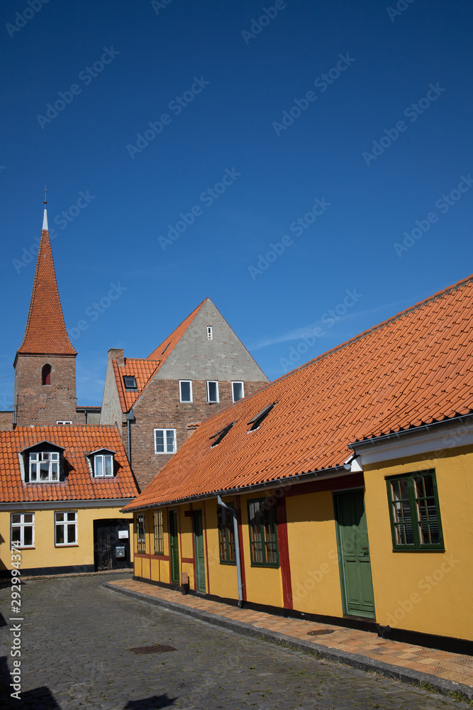 houses in old town of Rønne, Borholm