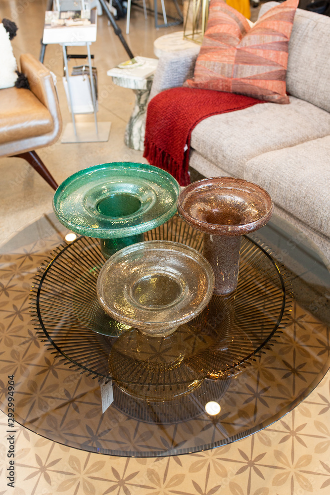 Three Glass Vase Centerpieces