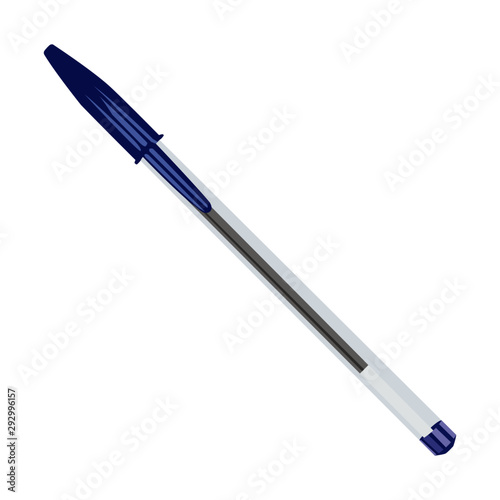 Pen vector illustration blue isolated photo