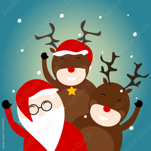 Weihnachtsmann und Rentiere