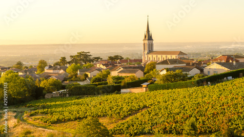 Beaujolais village at morning photo