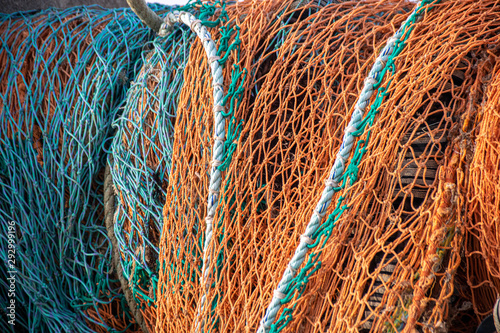 Mulitcolored fishing nets photo