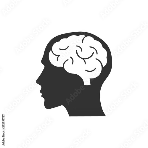 Head with brain icon logo