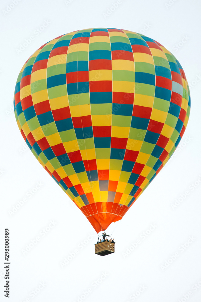 Naklejka premium Many colorful hot air balloons flight above mountains - panorama of Cappadocia at sunrise. Wide landscape of Goreme valley in Cappadocia - billboard background for your travel concept in Turkey.