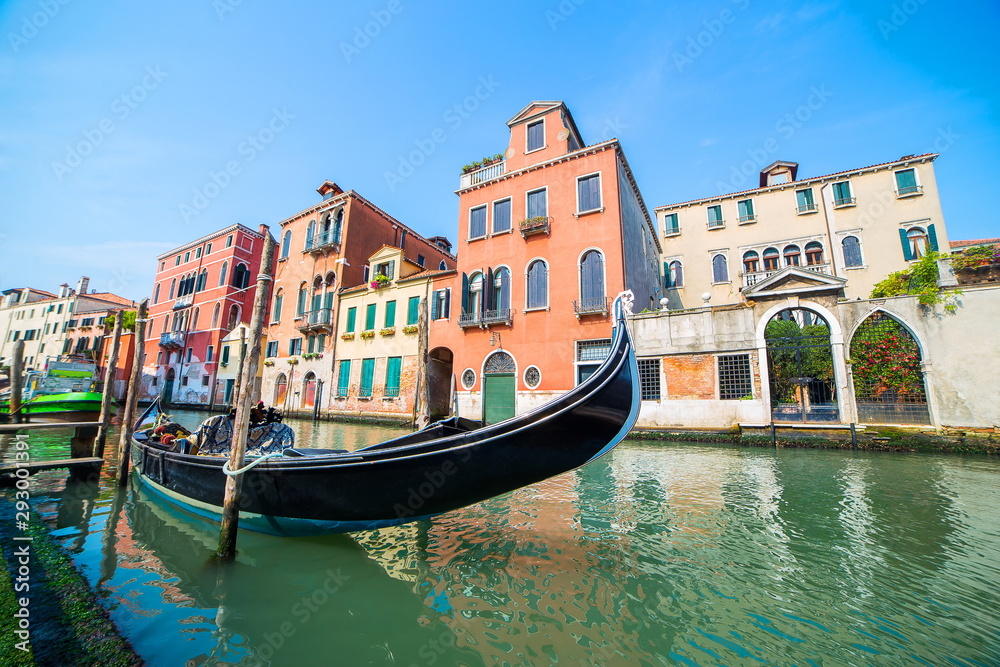 gondona on water channel in Venice
