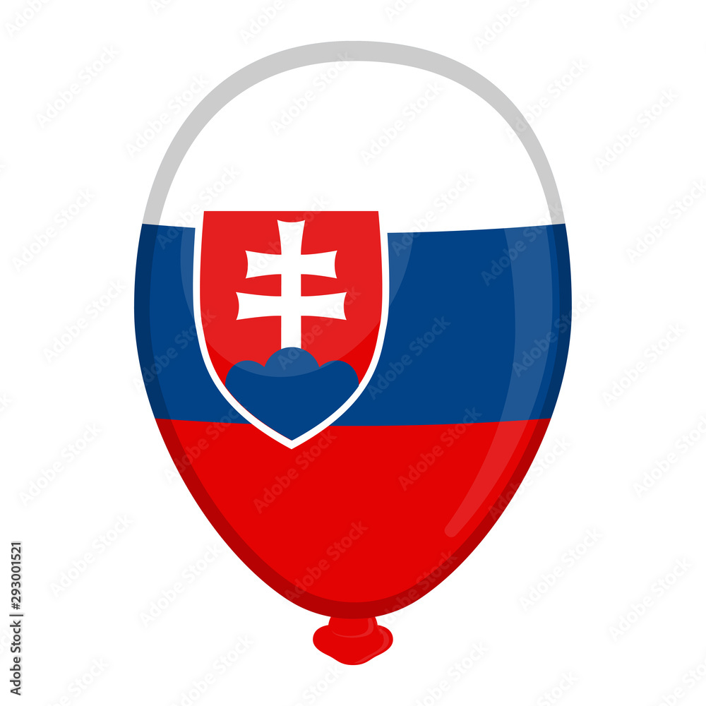 A balloon shaped flag of Slovakia - Vector illustration