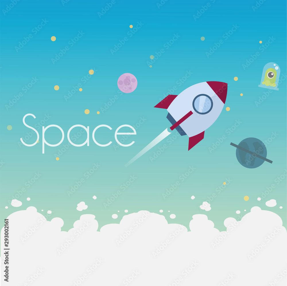 Vector cartoon illustration of a rocket. Vector cartoon illustration of a rocket.