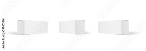 Set of Product Cardboard Package Box Mock Up  Isolated On White Background. Mockup of  Packaging Boxes for your design. Vector illustration