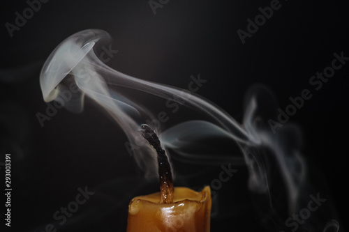 Steam jellyfish. Faded burned candle