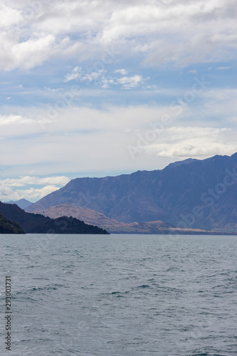 View of lake Wakatipu from a boat, Queenstown