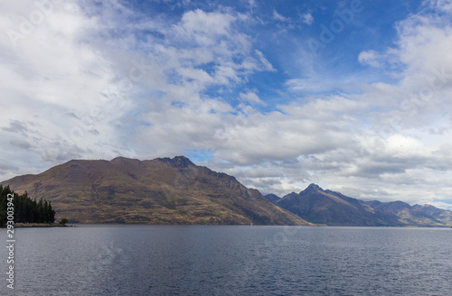 View of lake Wakatipu from a boat  Queenstown