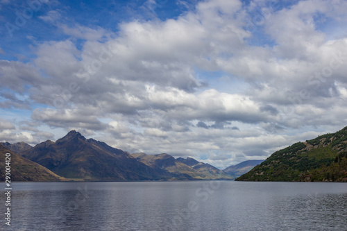 View of lake Wakatipu from a boat, Queenstown