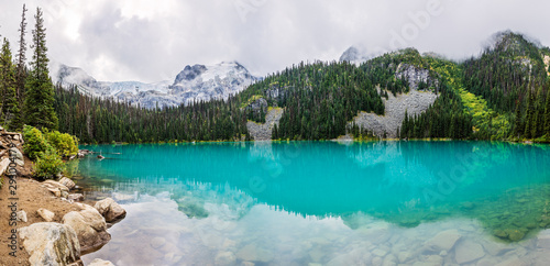 Mountain Panorama with Beautiful Glacier lake photo