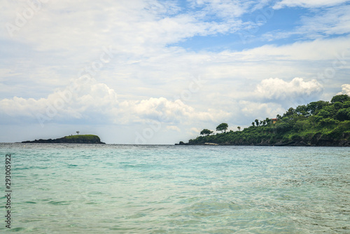 View from Tropical beach in Bali near Chandidasa