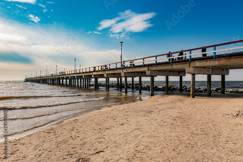 Fototapeta Naklejka Na Ścianę i Meble -  Pier in the city of Palanga, Lithuania. Baltic sea cost line.