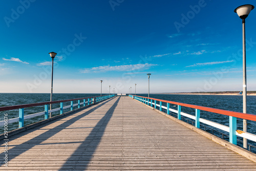 Pier in the city of Palanga, Lithuania. Baltic sea cost line. © valdisskudre
