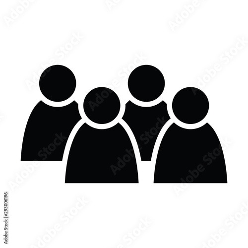 4 people icon. Group of persons. Simplified human pictogram. Modern simple flat vector icon photo